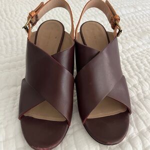 Celine Dark Brown Leather Sandals size 8.5